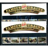 1985 Famous Trains with small colour shift on pack doubling the wording "Royal Mail Mint Stamps".