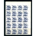 1934 Aviation 50k blue part sheet of 40 CTO.