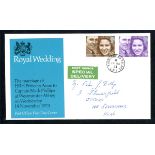 1973 Royal Wedding Post Office FDC with Buckingham Palace CDS. Handwritten address, fine.