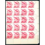 1934 Aviation 20k red part sheet of 48 CTO.