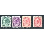 1898-1902 1c, 2c violet, 2c rose-carmine & 3c rose-carmine Mint.