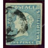 1848-59 Intermediate impressions 2d blue used, 4 margins but faults. With Sismondo 2006 Cert.
