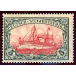 German South West Africa: 1901 Yacht 1M-5M Mint, fine.