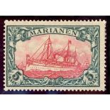 Mariana Islands: 1901 Yacht 5M Mint, fine.