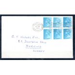 1972 ½p Left Band ex Wedgwood booklet x 6 commercially used on cover 8-1-73 with Camberley wavy