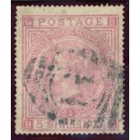 1867-83 5/- plates 1 & 2, plate 2 with few short perfs.