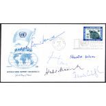 1971 United Nations FDC signed by 5 Prime Ministers: Edward Heath, Harold Wilson, Lord Home,