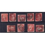 Penny Red postmarks D27, D28, D30, B01, etc.