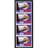 1988 Bald Eagle $8.75 strip of 4 U/M, fine.