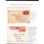 Boer War: 16 covers, 2 pieces & 2 stamps on album pages + reproduction silk proclamation.
