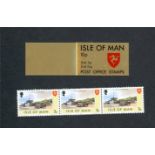 1973 3p with olive-bistre border error strip of 3 in 10p booklet. U/M, fine.