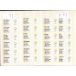 Machin Head issues U/M in singles & strips of 5 or 6 on stocksheets (120 labels)