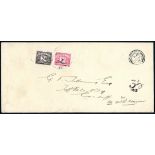 1914 (April 20th) 1d red & 2d black together on Taff Vale Railway Cardiff embossed plain FDC with