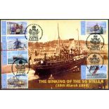 2019 The Sinking of the SS Stella (Payne) Official FDC, all stamps with cylinder numbers. 1 of 3