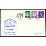 1963 (Jan 29th) Scotland 3d, 6d & 1/3d Phosphor on Display FDC with Glasgow M/C. Cat £125. AP