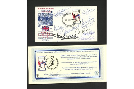 Football: 1966 England Winners Philart FDC autographed by 10 members of the England team (all