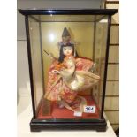 JAPANESE DOLL IN GLAZED CASE