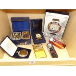 A HARRY POTTER WATCH, PLAYING CARDS ETC