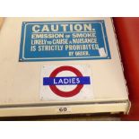ENAMEL LADIES WC SIGN AND CAUTION SMOKING SIGN