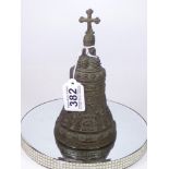 BRONZED BELL WITH EMBOSSED DECORATION DEPICTING THE APOSILLS 19 CMS