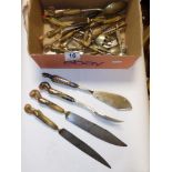 A QUANTITY OF HORN HANDLED CUTLERY