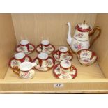 A SHELLEY FLORAL DECORATED COFFEE SET