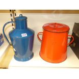 TWO VINTAGE ENAMEL KITCHEN CONTAINERS