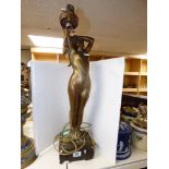 PLASTER LAMP OF A SEMI CLAD LADY A/F 70 CMS