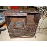 LATE 19TH CENTURY ORIENTAL WALL CABINET WITH METAL MOUNTS