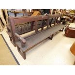 EARLY 20TH CENTURY STAINED PINE WAITING ROOM/SCHOOL BENCH 240 CMS