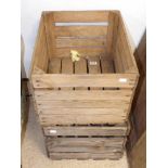 2 VINTAGE WOODEN CRATES