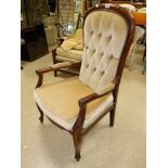 VICTORIAN STYLE OPEN ARMCHAIR