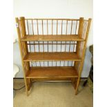 SET OF FOLDING BAMBOO AND CANE SHELVES