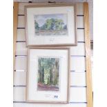 TWO FRAMED WATERCOLOURS - BEECH WALK AND THE FOUR SISTERS - WAKEHURST DI LODER B.1899 (22X16)