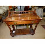 LATE VICTORIAN GOLDEN OAK HALL TABLE /STAND