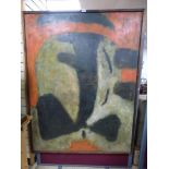 LARGE FRAMED OIL ON CANVAS ABSTRACT SIGNED AND DATED MICHAEL BROWNE 60 148 X 114 CMS
