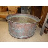 VICTORIAN COPPER 2 HANDLE CAULDRON 70 CMS DIAMETER