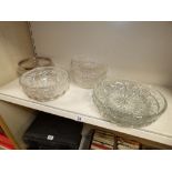 7 HEAVY CUT GLASS FRUIT BOWLS