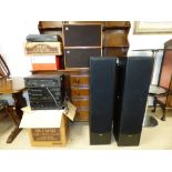 COLLECTION OF MUSICAL ENTERTAINMENT EQUIPMENT INCLUDING NUMARK TURNTABLE AND ACOUSTIC SPEAKERS