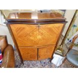 FRENCH MARQUETRY DECORATED KINGSWOOD DRINKS CABINET