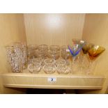 COLLECTION OF DRINKING GLASSES WITH 8 BABYCHAM GLASSES