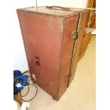 VINTAGE METAL BOUND TRAVEL TRUNK