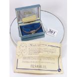 A STERLING SILVER AND MARCASITE LADIES WRIST WATCH BY PERFEX, BOXED