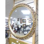 CIRCULAR CONVEX GILDED MIRROR 71 CMS DIAMETER