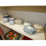 9 VARIOUS CHINA TUREENS