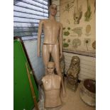 FULL SIZE SHOP MANNEQUIN MARKED 'KEN' AND A TORSO