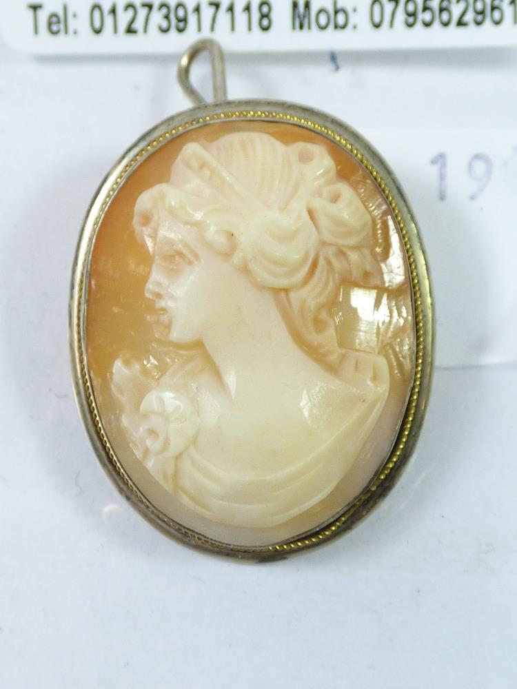 A CAMEO BROOCH IN A CONTINENTAL 800 SILVER SURROUND - Image 2 of 4