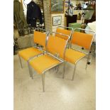 SET OF FOUR RETRO DESIGNER ( BRUNNER ) STACKING CHAIRS