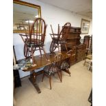 ERCOL DINING SUITE INCLUDING TABLE AND 6 CHAIRS AND A DRESSER