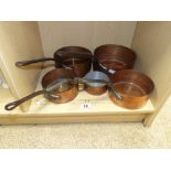 SET OF 5 GRADUATED COPPER PANS